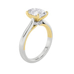 2CTW Oval Shaped Lab Grown Diamond (F/VS) Solitaire Engagement Ring in 14K Gold