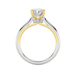 2CTW Oval Shaped Lab Grown Diamond (F/VS) Solitaire Engagement Ring in 14K Gold