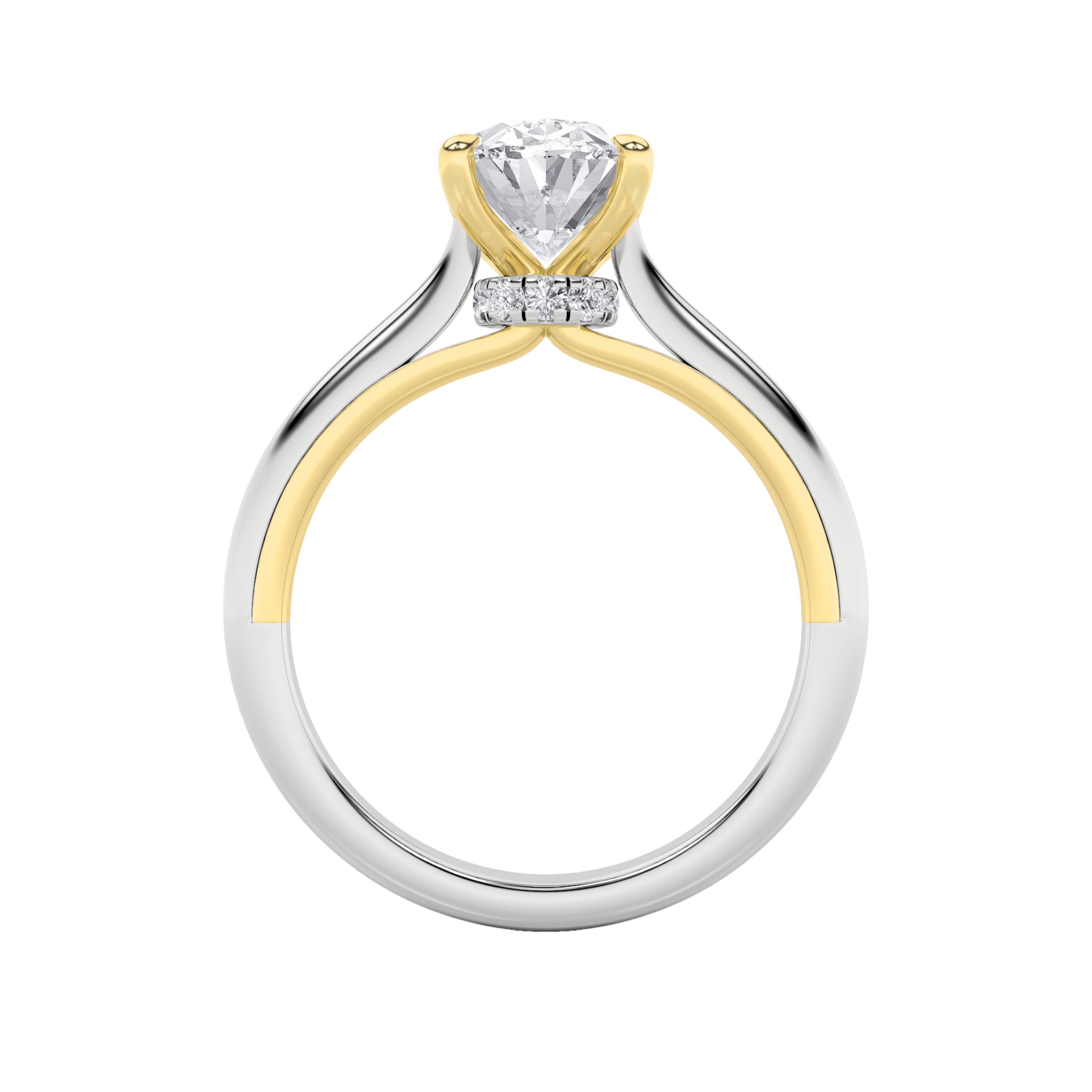 2CTW Oval Shaped Lab Grown Diamond (F/VS) Solitaire Engagement Ring in 14K Gold
