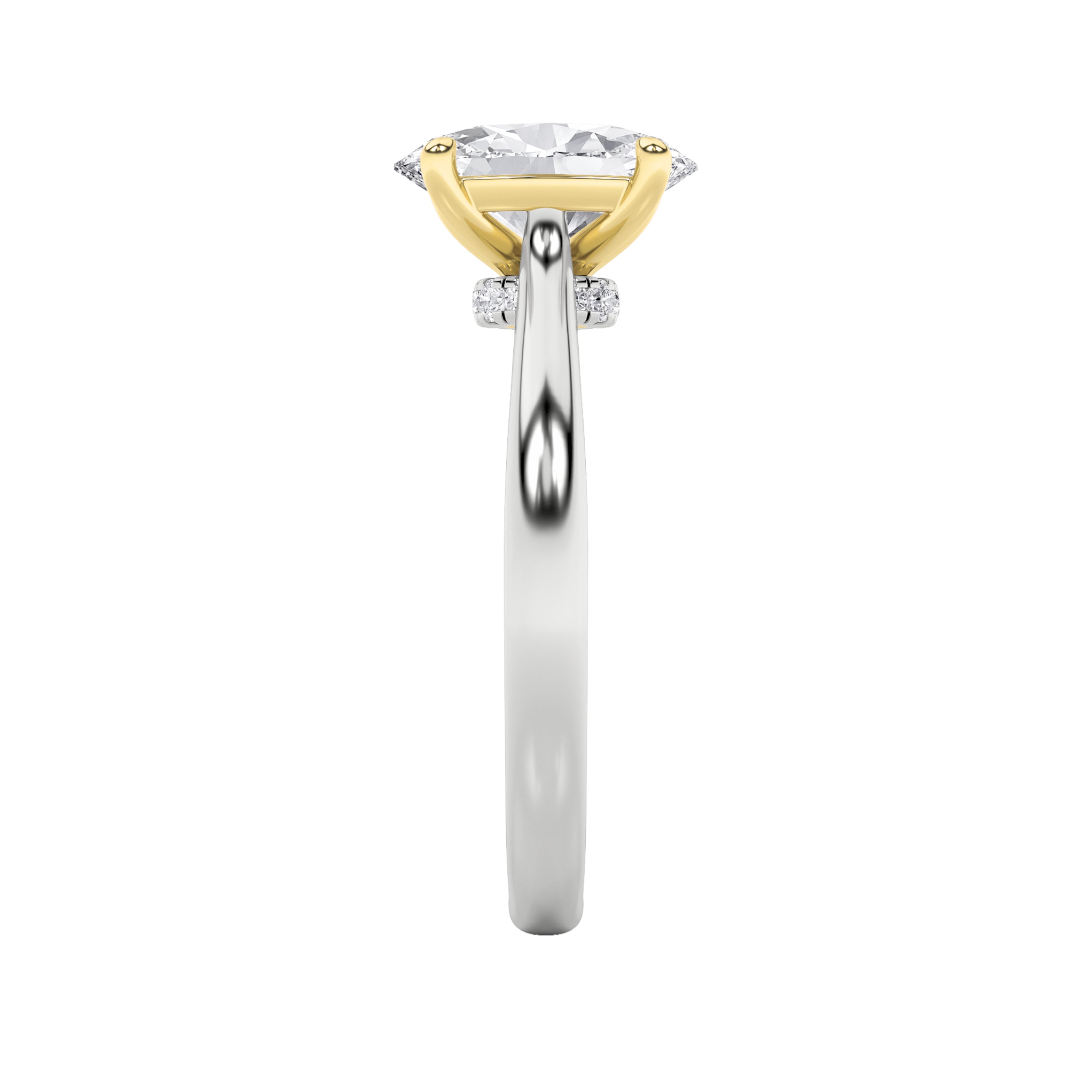 2CTW Oval Shaped Lab Grown Diamond (F/VS) Solitaire Engagement Ring in 14K Gold