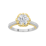 1.5CTW Round Shaped Lab Grown Diamond (F/VS) Solitaire Engagement Ring in 14K Gold