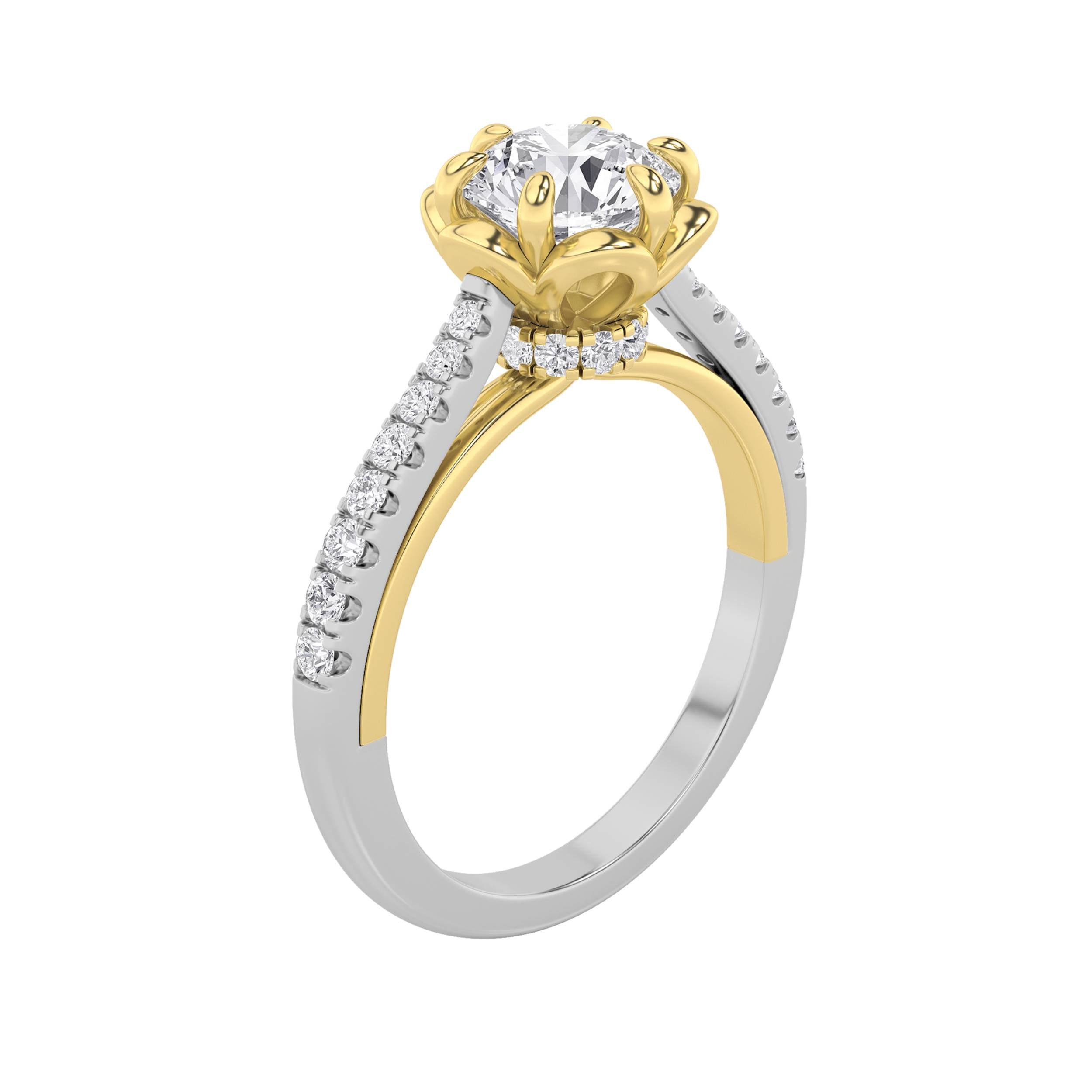 1.5CTW Round Shaped Lab Grown Diamond (F/VS) Solitaire Engagement Ring in 14K Gold