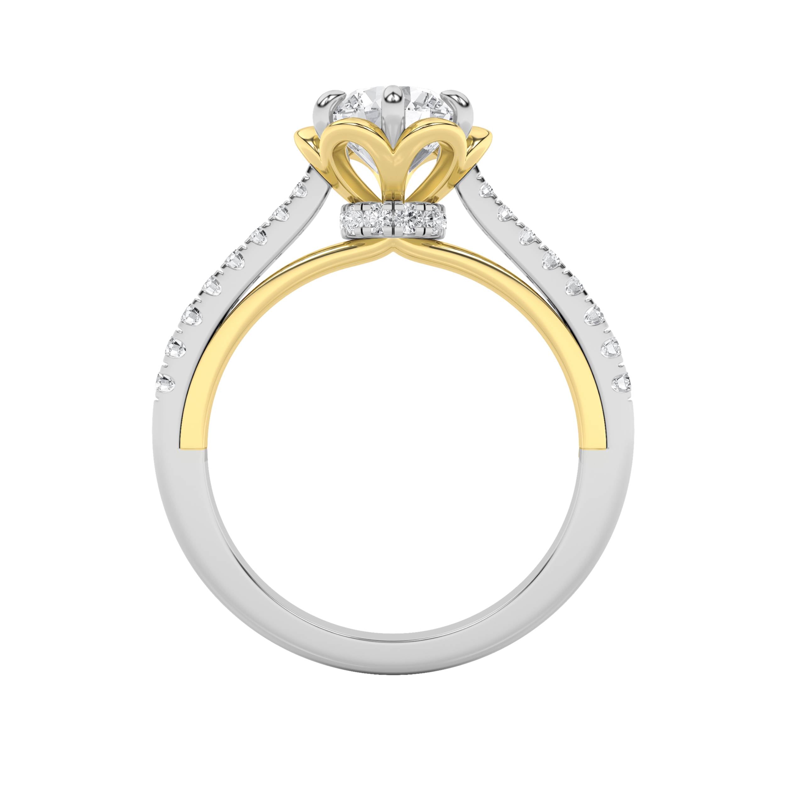 1.5CTW Round Shaped Lab Grown Diamond (F/VS) Solitaire Engagement Ring in 14K Gold