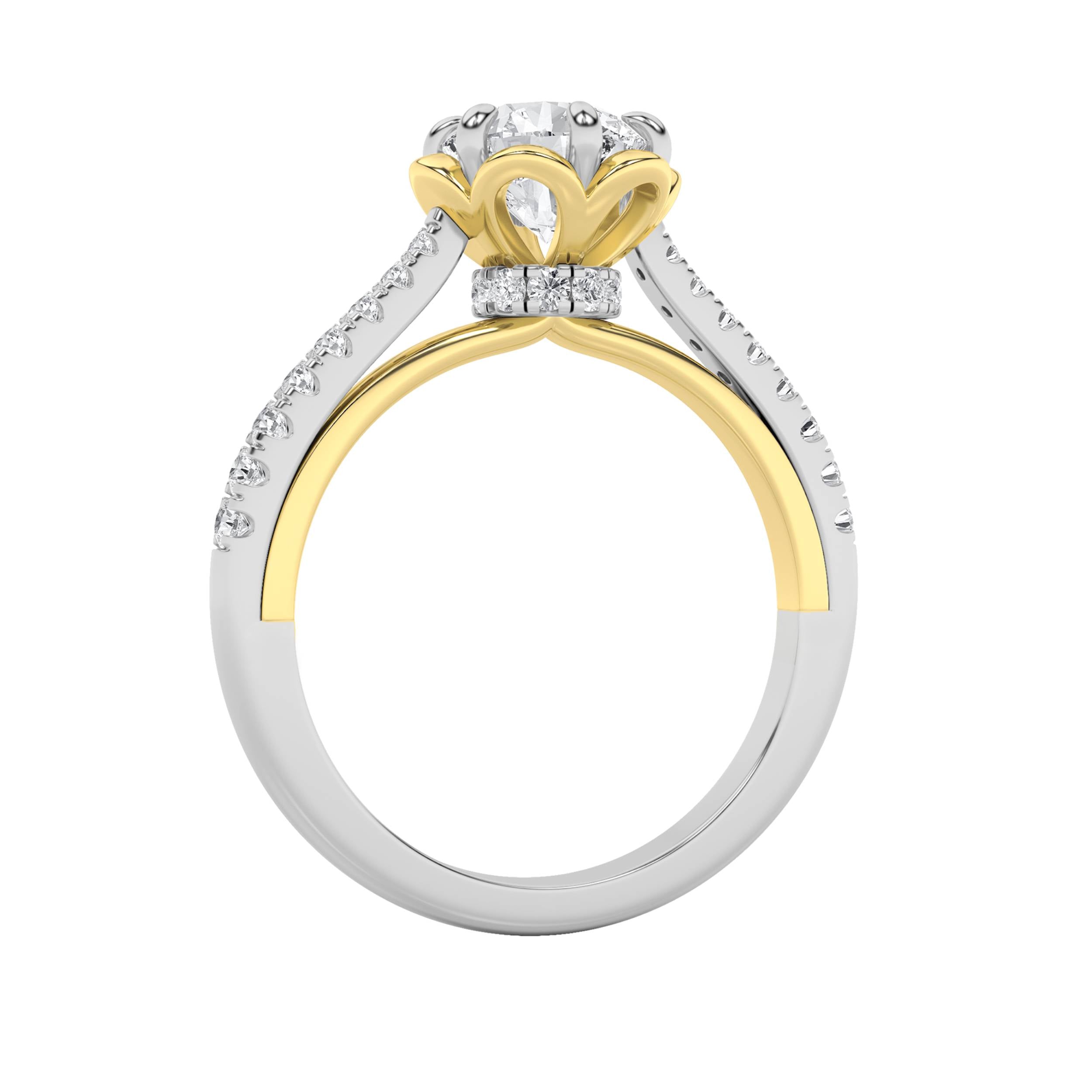 1.5CTW Round Shaped Lab Grown Diamond (F/VS) Solitaire Engagement Ring in 14K Gold