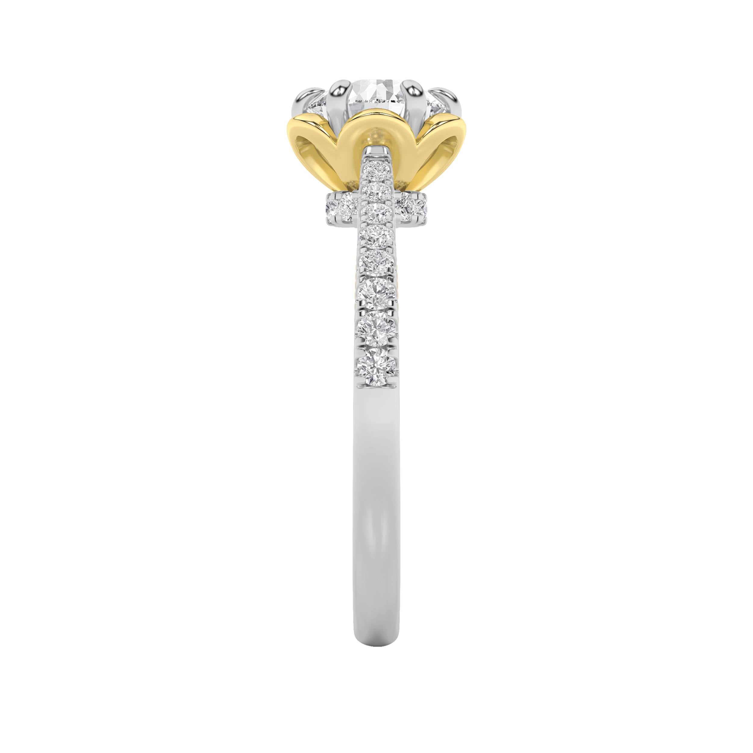 1.5CTW Round Shaped Lab Grown Diamond (F/VS) Solitaire Engagement Ring in 14K Gold