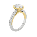 2CTW Oval Shaped Lab Grown Diamond (F/VS) Solitaire Engagement Ring in 14K Gold