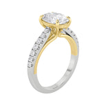 2CTW Oval Shaped Lab Grown Diamond (F/VS) Solitaire Engagement Ring in 14K Gold