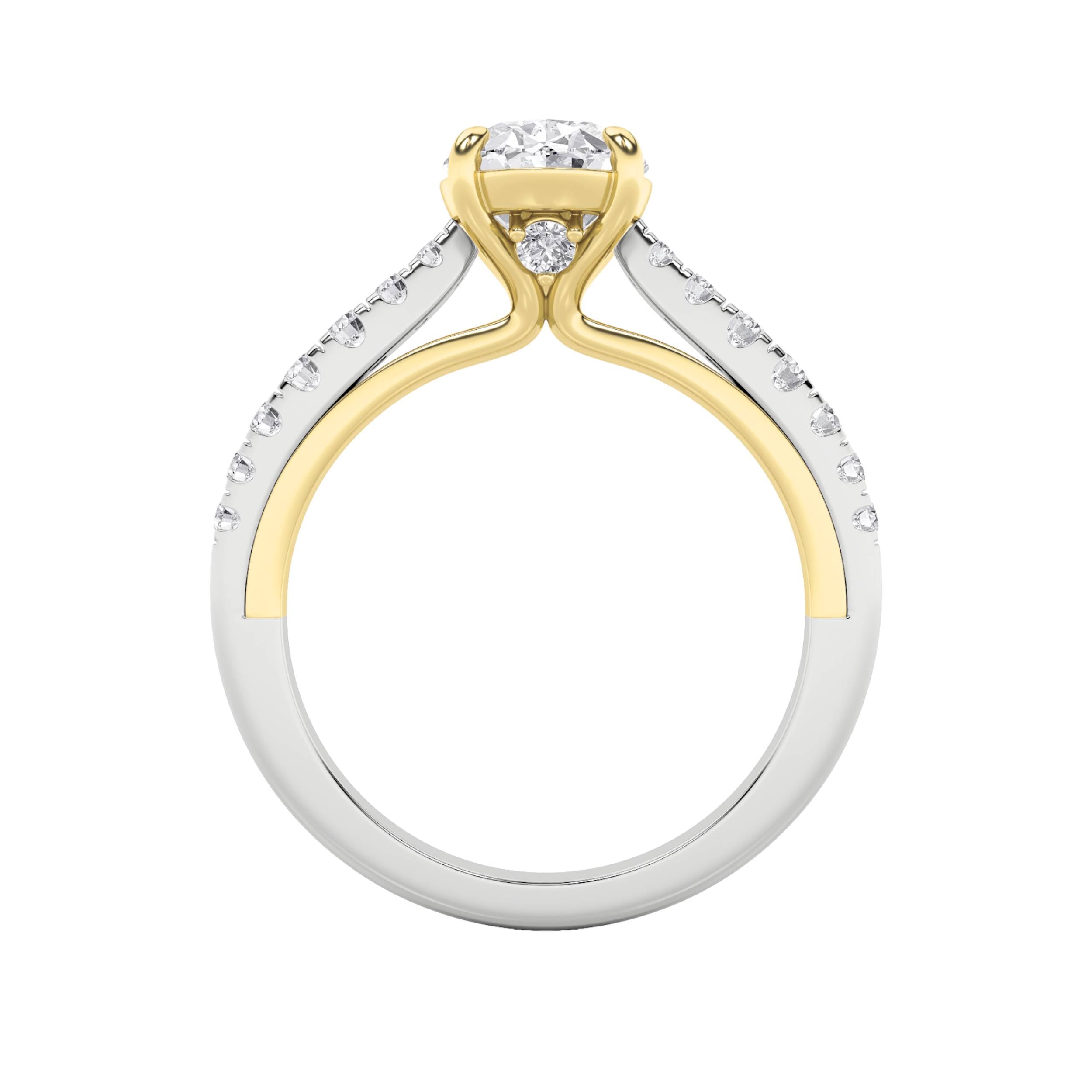 2CTW Oval Shaped Lab Grown Diamond (F/VS) Solitaire Engagement Ring in 14K Gold