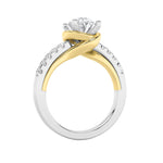 2CTW Oval Shaped Lab Grown Diamond (F/VS) Solitaire Engagement Ring in 14K Gold