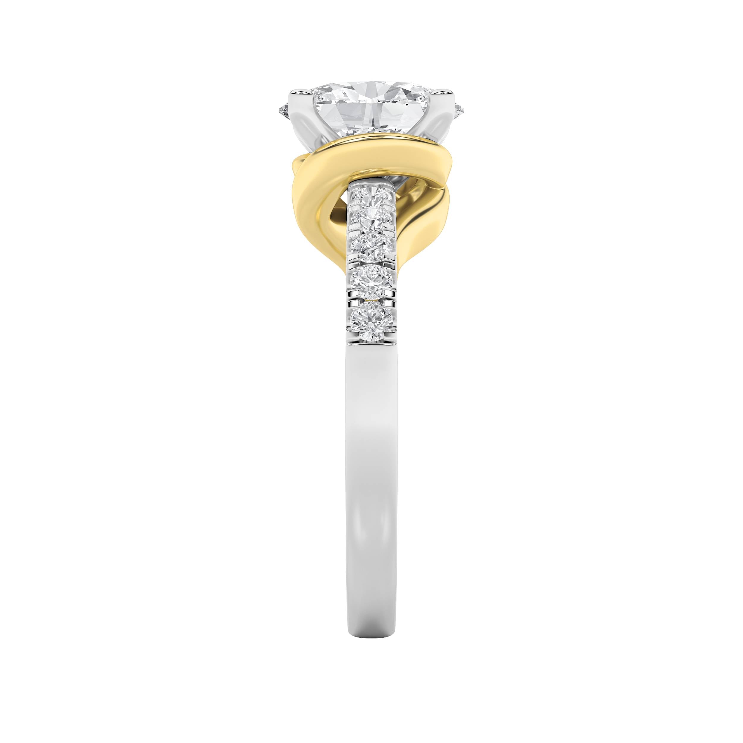 2CTW Oval Shaped Lab Grown Diamond (F/VS) Solitaire Engagement Ring in 14K Gold