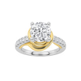 2CTW Round Shaped Lab Grown Diamond (F/VS)  Ring in 14K Gold
