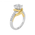 2CTW Round Shaped Lab Grown Diamond (F/VS)  Ring in 14K Gold