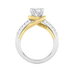2CTW Round Shaped Lab Grown Diamond (F/VS)  Ring in 14K Gold