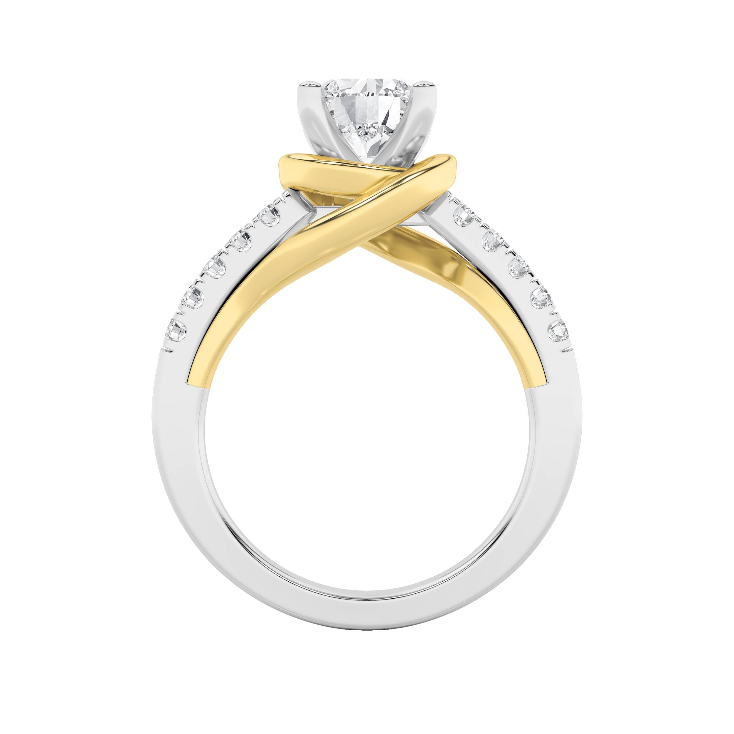2CTW Round Shaped Lab Grown Diamond (F/VS)  Ring in 14K Gold