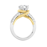 2CTW Round Shaped Lab Grown Diamond (F/VS)  Ring in 14K Gold