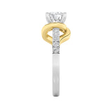 2CTW Round Shaped Lab Grown Diamond (F/VS)  Ring in 14K Gold