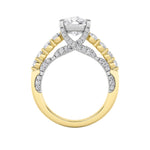 4CTW Elongated Cushion Shaped Lab Grown Diamond (F/VS)  Ring in 14K Gold