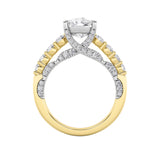 4CTW Elongated Cushion Shaped Lab Grown Diamond (F/VS)  Ring in 14K Gold