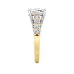 4CTW Elongated Cushion Shaped Lab Grown Diamond (F/VS)  Ring in 14K Gold