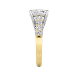 4CTW Elongated Cushion Shaped Lab Grown Diamond (F/VS)  Ring in 14K Gold