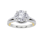 2CTW Round Shaped Lab Grown Diamond (F/VS) Solitaire Engagement Ring in 14K Gold