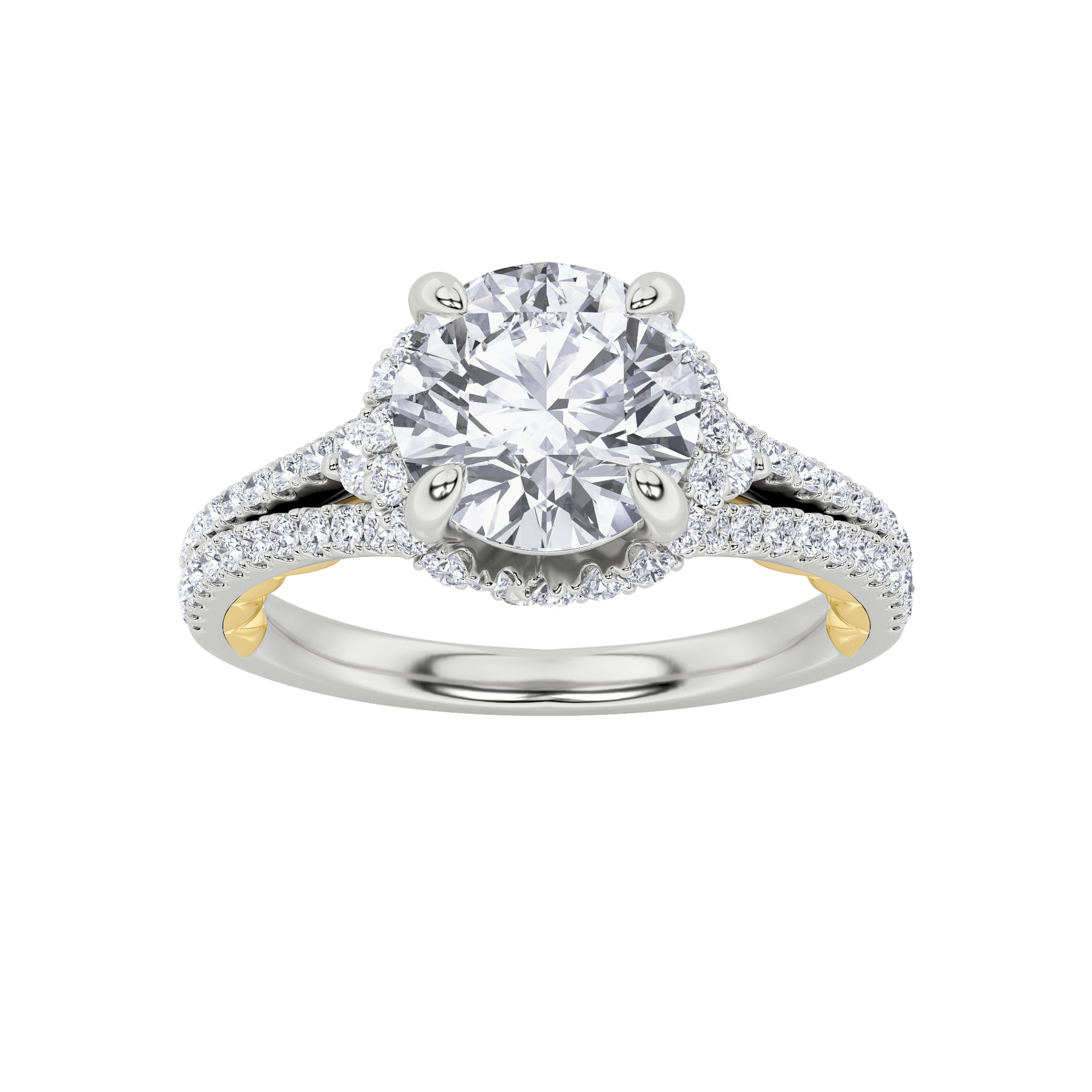 2CTW Round Shaped Lab Grown Diamond (F/VS) Solitaire Engagement Ring in 14K Gold