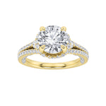 2CTW Round Shaped Lab Grown Diamond (F/VS) Solitaire Engagement Ring in 14K Gold