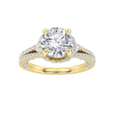 2CTW Round Shaped Lab Grown Diamond (F/VS) Solitaire Engagement Ring in 14K Gold