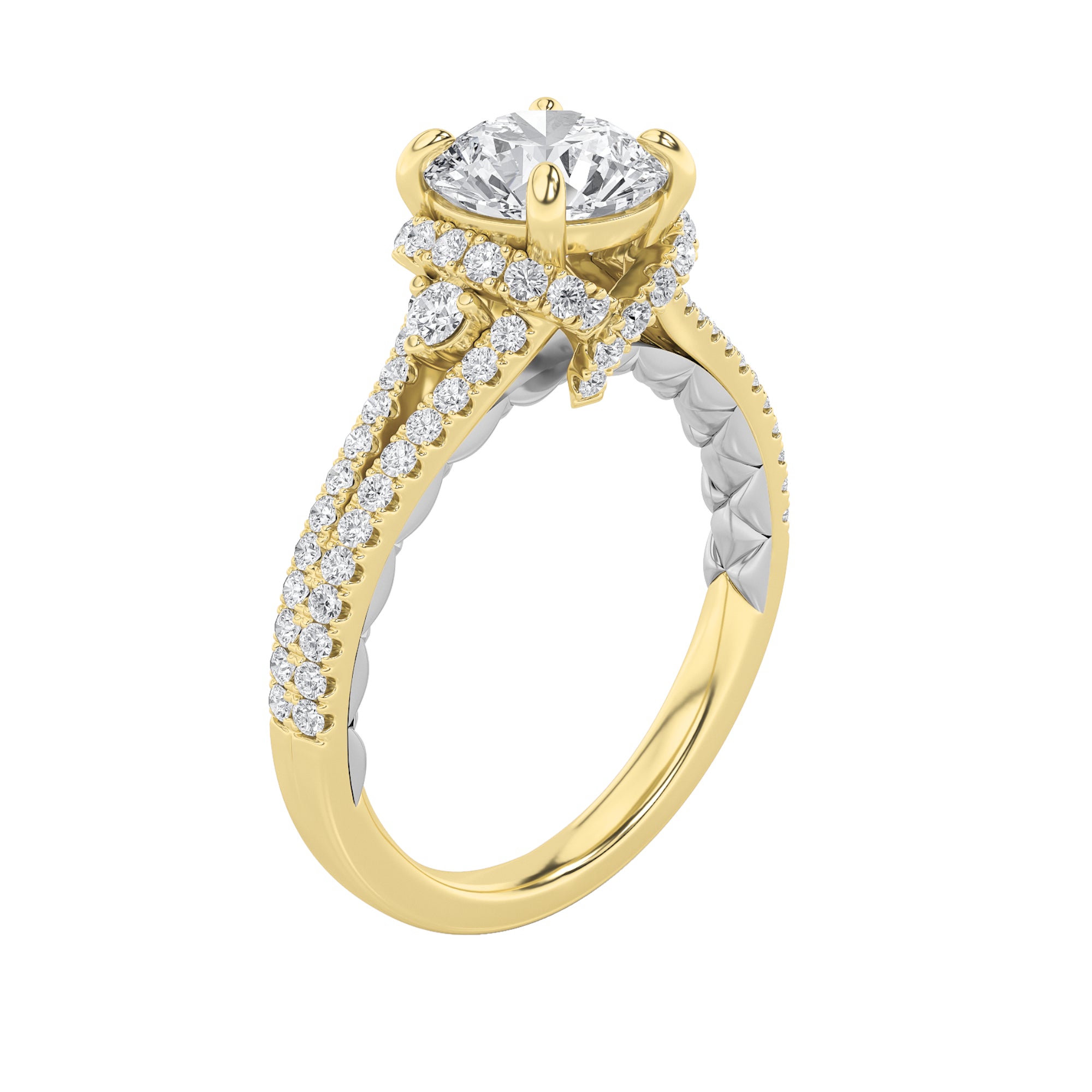 2CTW Round Shaped Lab Grown Diamond (F/VS) Solitaire Engagement Ring in 14K Gold
