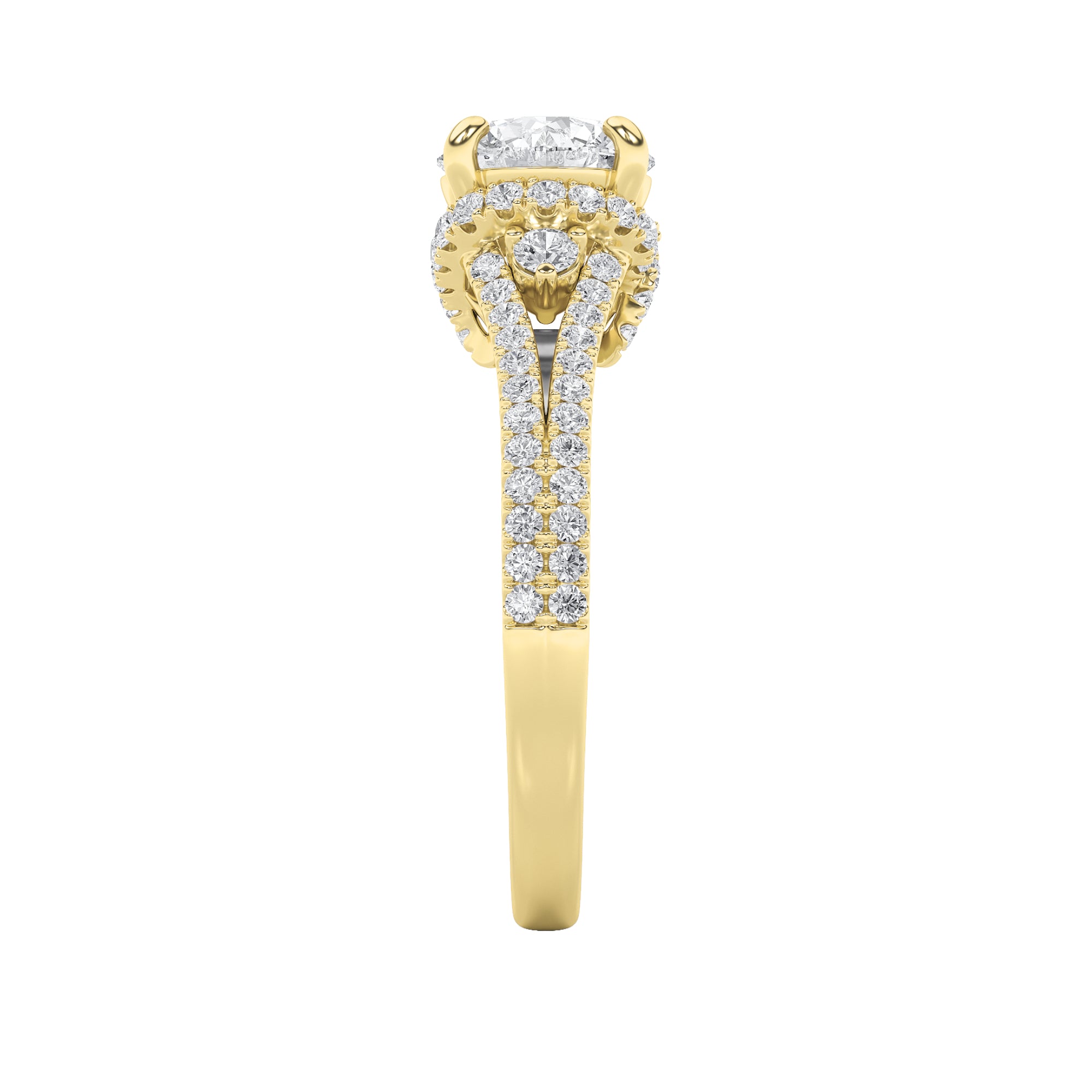 2CTW Round Shaped Lab Grown Diamond (F/VS) Solitaire Engagement Ring in 14K Gold