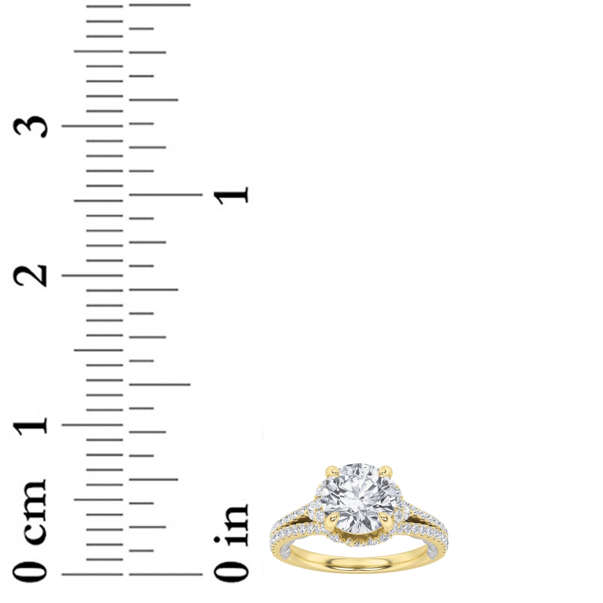 2CTW Round Shaped Lab Grown Diamond (F/VS) Solitaire Engagement Ring in 14K Gold