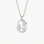 2CTW Oval Shaped Lab Grown Diamond (F/VS) Baby Turtle Pendant in 14K Gold