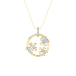 2CTW Oval Shaped Lab Grown Diamond (F/VS) Baby Turtle Pendant in 14K Gold