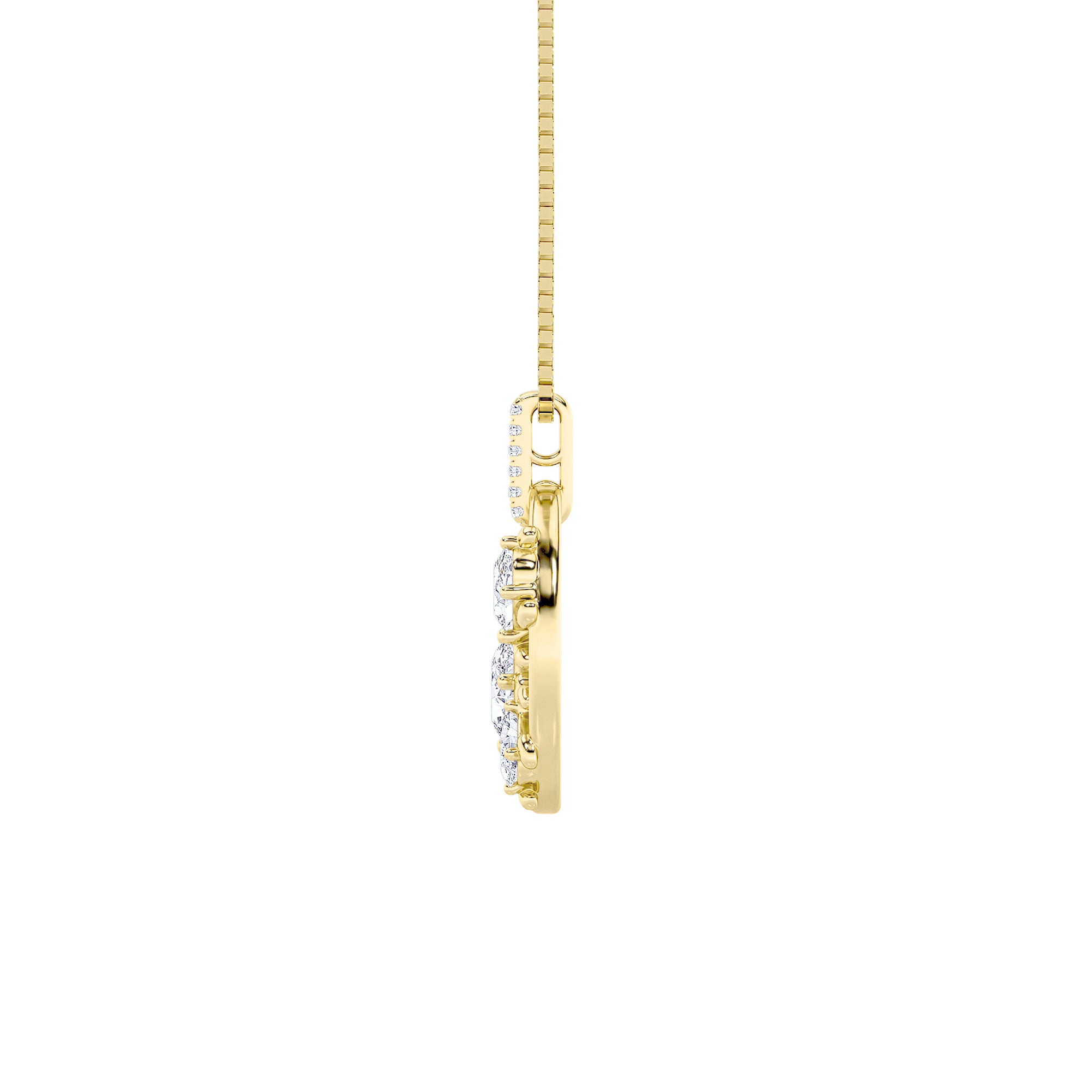 2CTW Oval Shaped Lab Grown Diamond (F/VS) Baby Turtle Pendant in 14K Gold