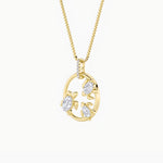 2CTW Oval Shaped Lab Grown Diamond (F/VS) Baby Turtle Pendant in 14K Gold