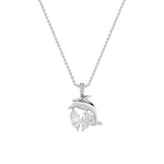 2CTW Marquise Shaped Lab Grown Diamond (F/VS) Dolphin Pendant in 14K Gold