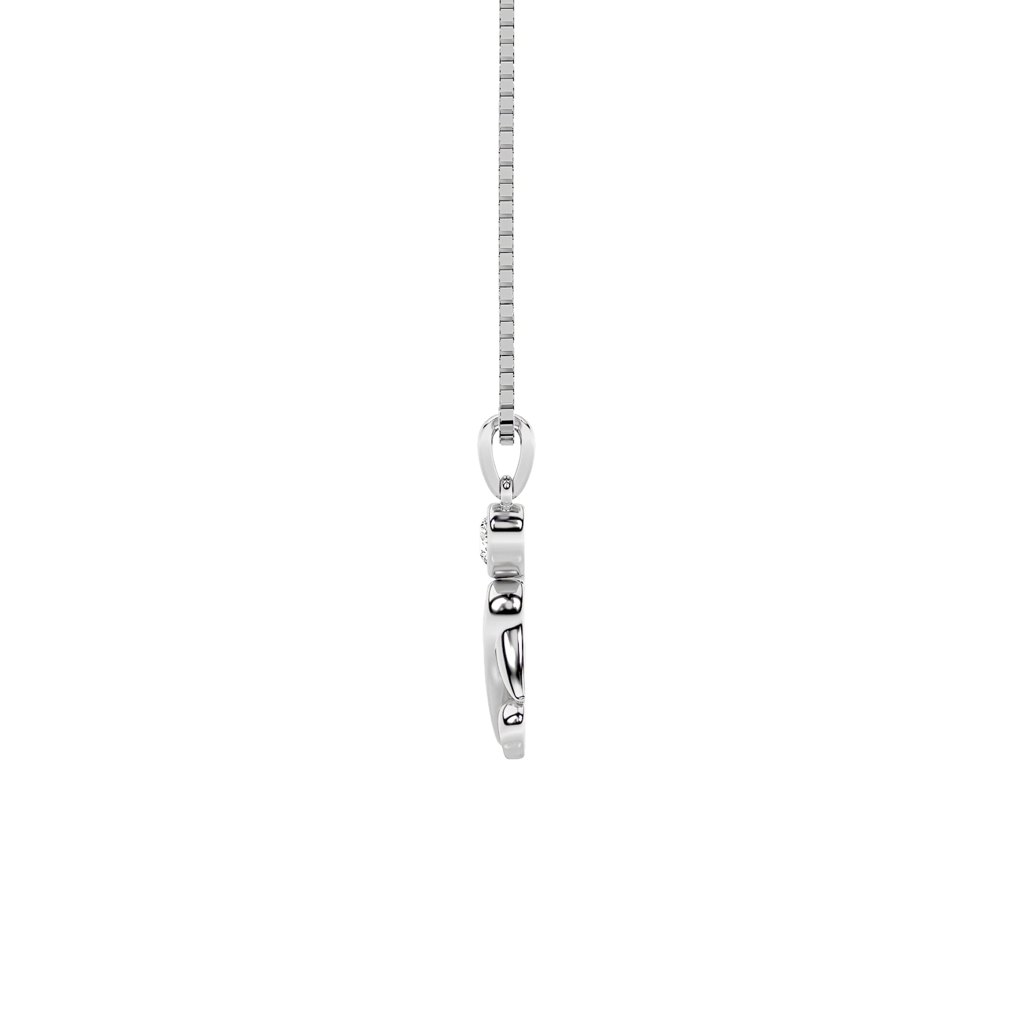 0.2CTW Round Shaped Lab Grown Diamond (F/VS) Necklace in 14K White Gold