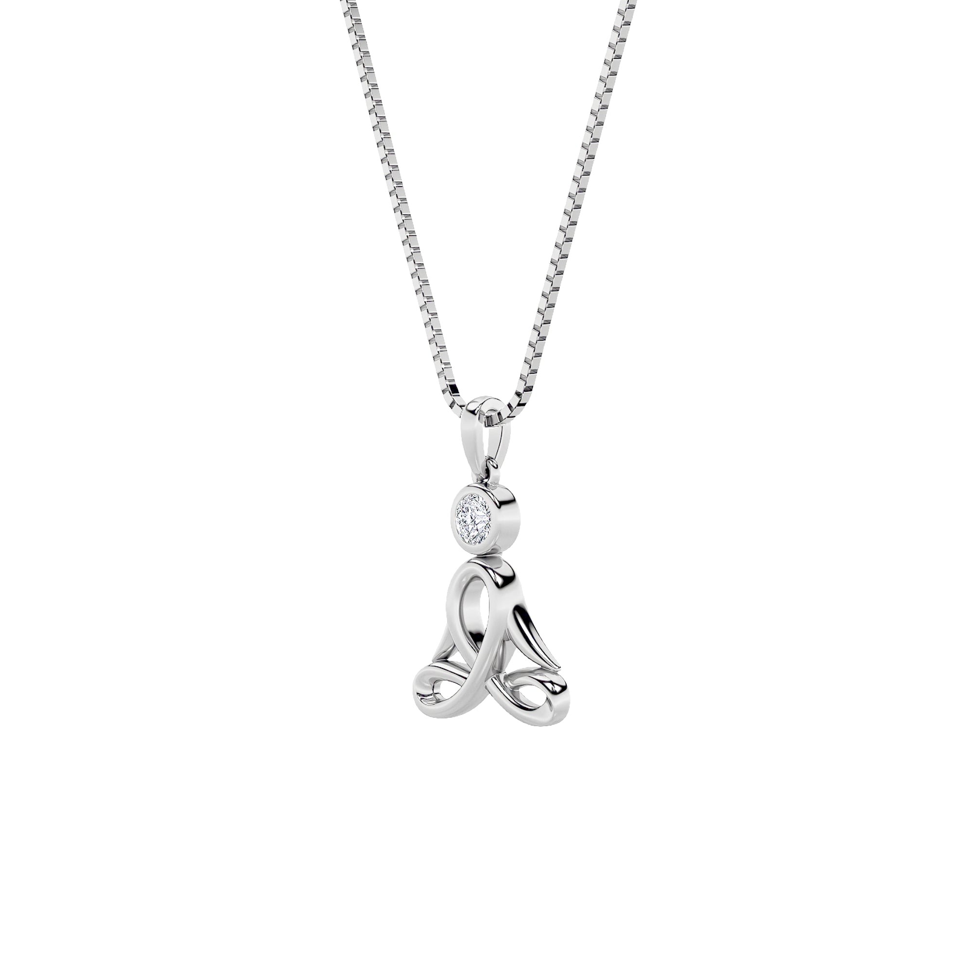 0.2CTW Round Shaped Lab Grown Diamond (F/VS) Necklace in 14K White Gold