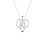 1.5CTW Round Shaped Lab Grown Diamond (F/VS) Heart Shaped Pendant in 14K Gold