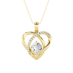 1.5CTW Round Shaped Lab Grown Diamond (F/VS) Heart Shaped Pendant in 14K Gold