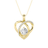 1.5CTW Round Shaped Lab Grown Diamond (F/VS) Heart Shaped Pendant in 14K Gold