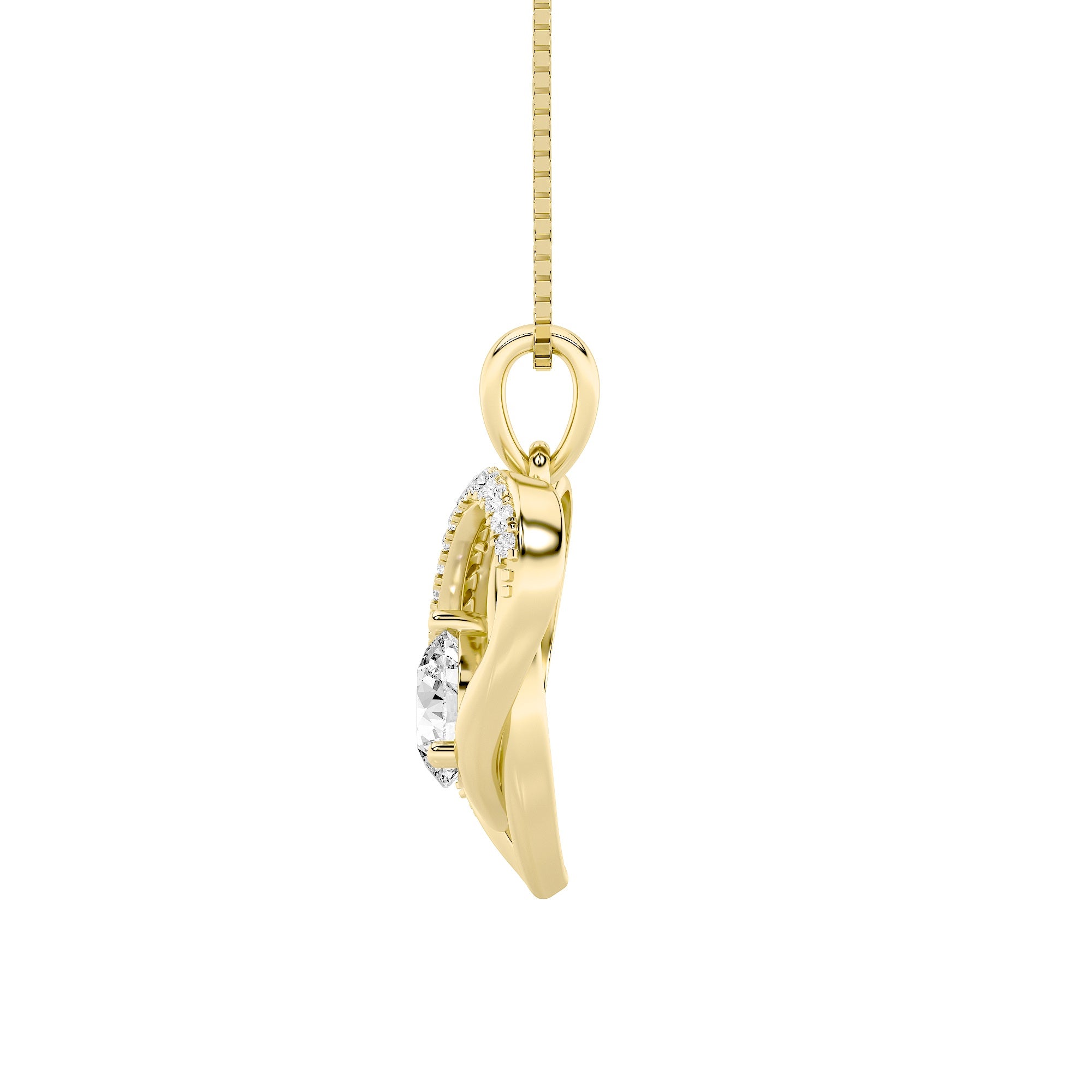 1.5CTW Round Shaped Lab Grown Diamond (F/VS) Heart Shaped Pendant in 14K Gold