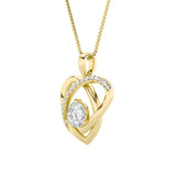 1.5CTW Round Shaped Lab Grown Diamond (F/VS) Heart Shaped Pendant in 14K Gold