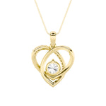 1.5CTW Round Shaped Lab Grown Diamond (F/VS) Heart Shaped Pendant in 14K Gold
