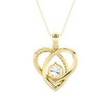 1.5CTW Round Shaped Lab Grown Diamond (F/VS) Heart Shaped Pendant in 14K Gold