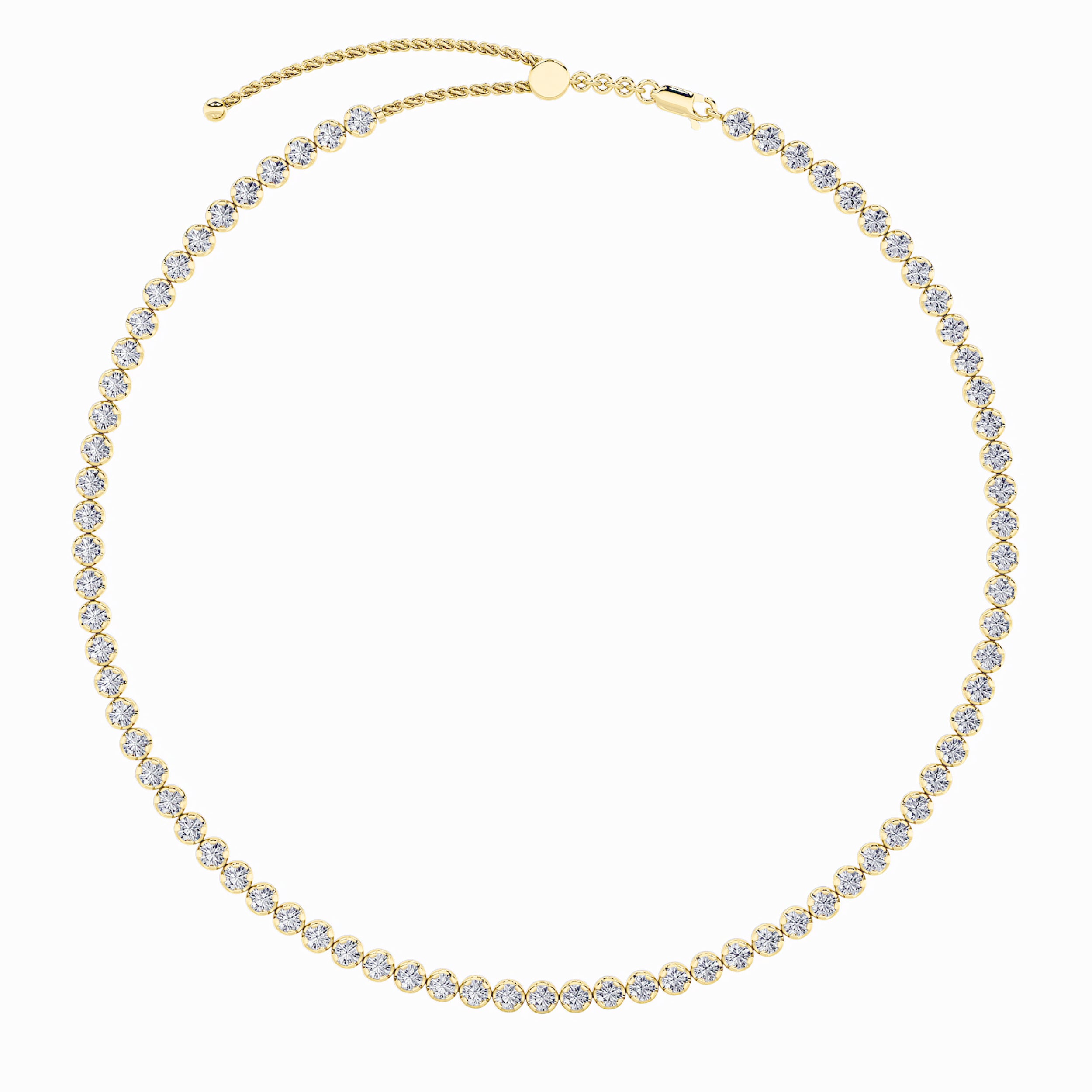 11CTW Round Shaped Lab Grown Diamond (F/VS)  Necklace in 14K Gold