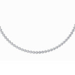 15CTW Round Shaped Lab Grown Diamond (F/VS) Bezel Set Tennis Necklace in 14K White Gold