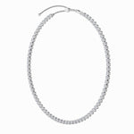 15CTW Round Shaped Lab Grown Diamond (F/VS) Bezel Set Tennis Necklace in 14K White Gold