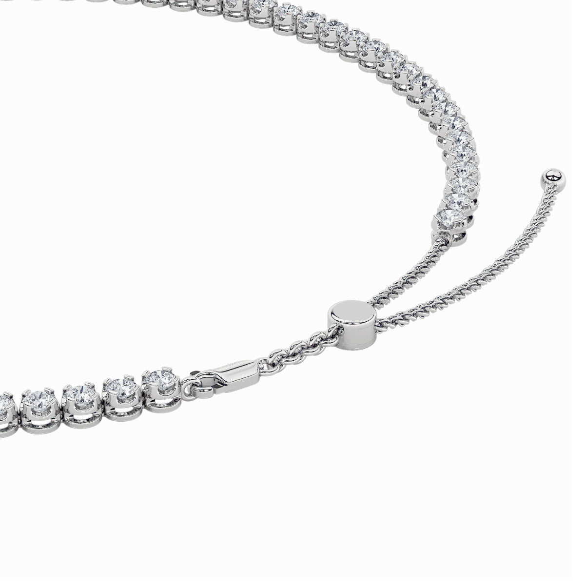 15CTW Round Shaped Lab Grown Diamond (F/VS) Bezel Set Tennis Necklace in 14K White Gold