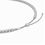 15CTW Round Shaped Lab Grown Diamond (F/VS) Bezel Set Tennis Necklace in 14K White Gold